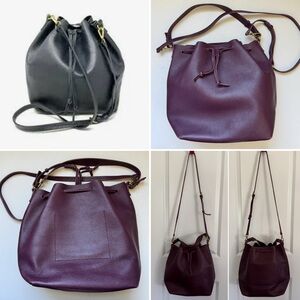 Mark & Graham Leather Bucket Drawstring Bag